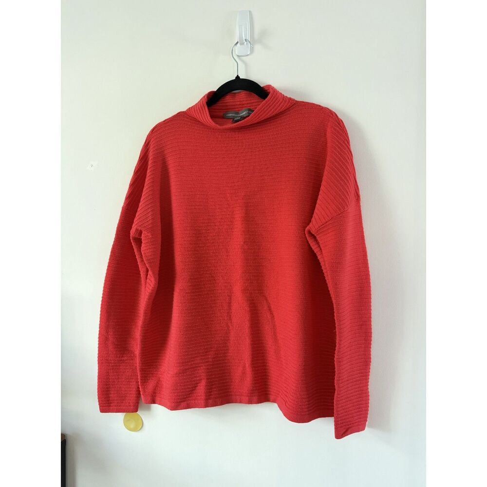 French Connection Ottoman Ribbed Funnel Neck Sweater, Red, Women's S